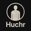 Huchr logo with beige textured human figure icon